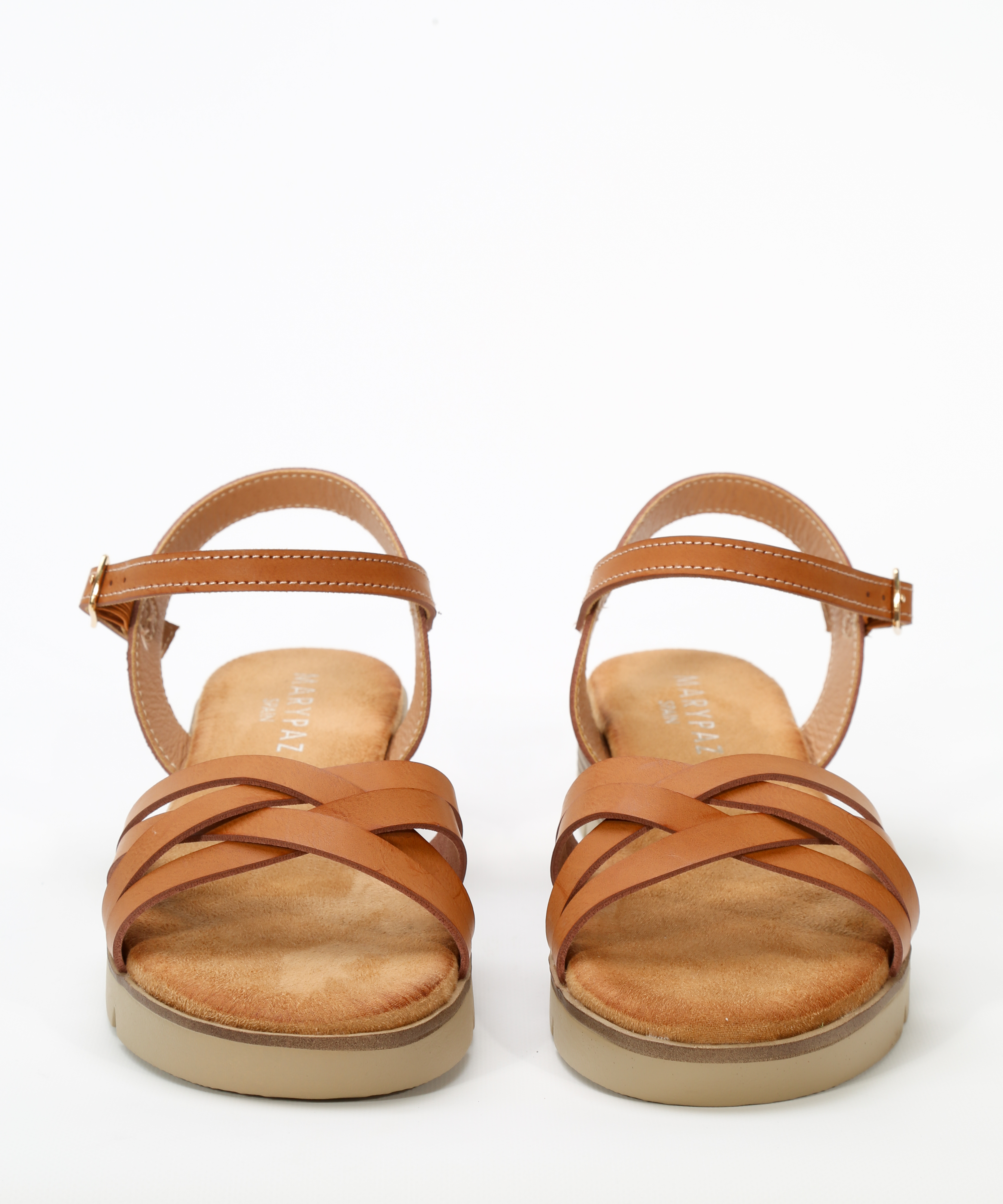 Sand&aacute;lia rasa com tiras entrela&ccedil;adas image number null